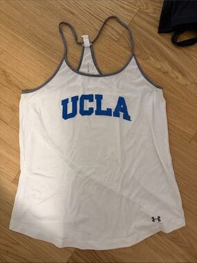 Under Armour White UCLA Racerback Tank with Blue Logo